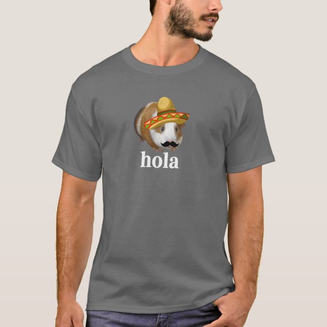 CAMISETA DIVERTIDA MEXICAN GUINÉ PIG HOLA HELLO T SHIRT (Frente)