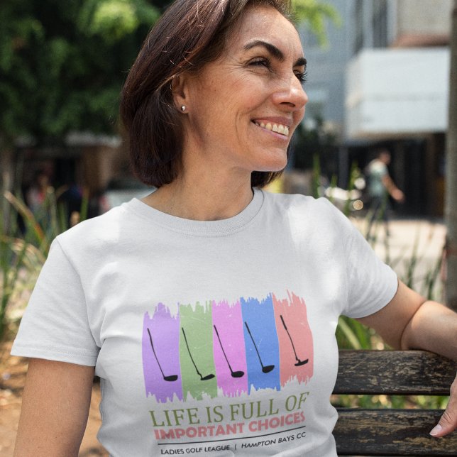 Camiseta divertida "Opções importantes" para mulhe (Criador carregado)