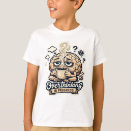 Camiseta Divertida Pensando Demais Em Andamento |