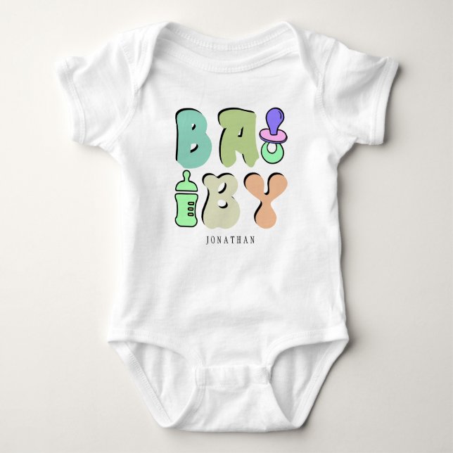 Camiseta Divertida Personalizada para Bebê Recém-N (Frente)