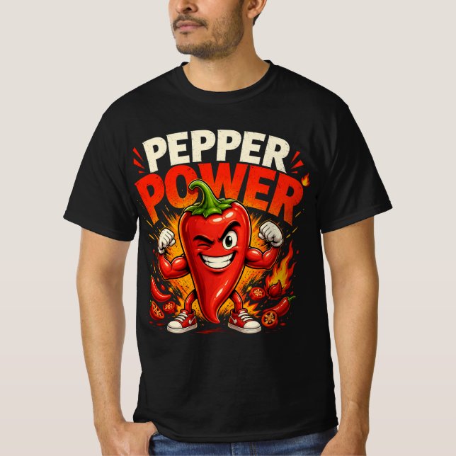 Camiseta Divertida Pimenta Picante Poder da Piment (Frente)