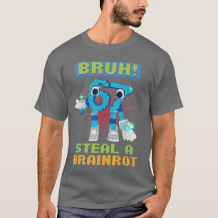 Camiseta Divertida Pixel Meme Bruh 67 Rouba um Bra