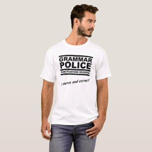 Camiseta Divertida Polícia da Gramática