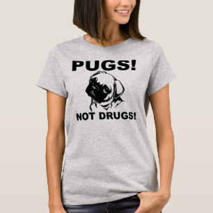 Camiseta Divertida Pugs Não Drogas