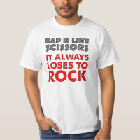 Camiseta Divertida Rap Versus Pedra, Papel e Tesou