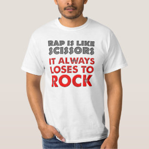 Camiseta Divertida Rap Versus Pedra, Papel e Tesou