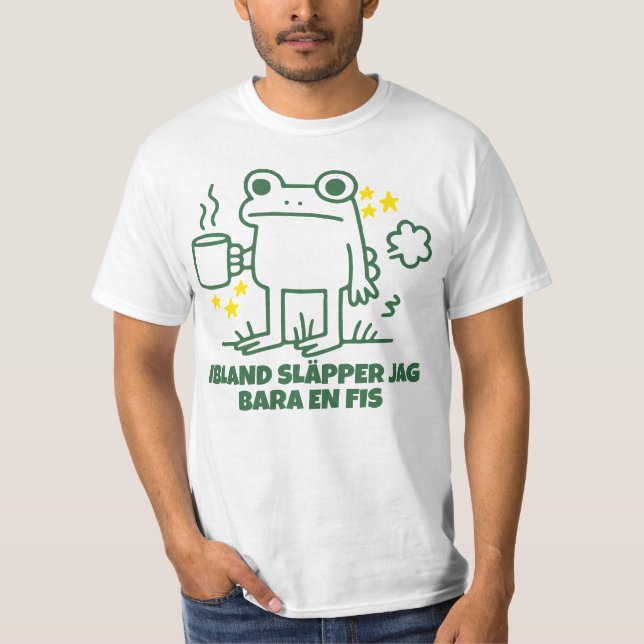 Camiseta Divertida Sapo Café Fart Meme  (Frente)