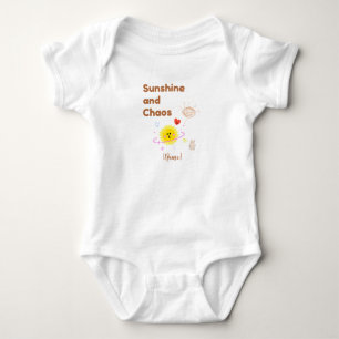 Camiseta Divertida "Sol e Caos" para Bebê - Kawaii