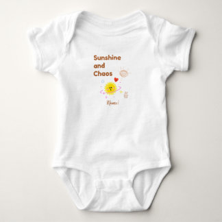 Camiseta Divertida "Sol e Caos" para Bebê - Kawaii