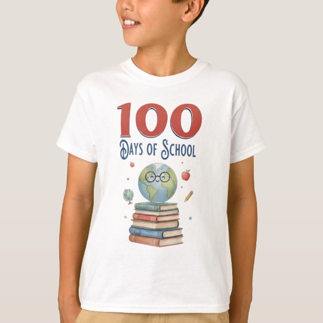 Camiseta Divertido 100 dias de escola (Frente)