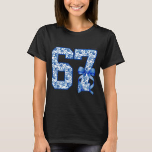 Camiseta Divertido 67 Seis Sete Coquete Menina Azul Toile M