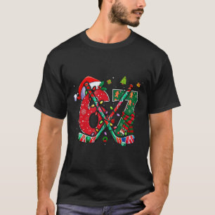 Camiseta Divertido 67 Seis Sete Natal Hóquei no Gelo