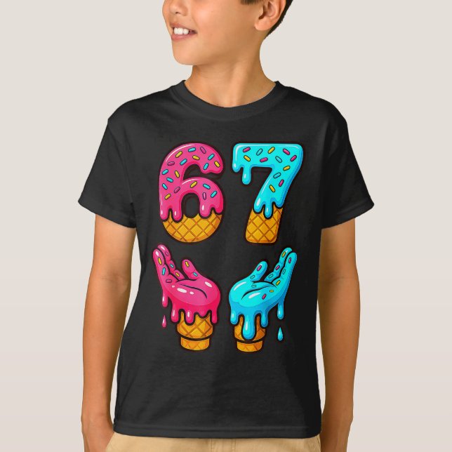 Camiseta Divertido 6 7 67 Seis Sete Meme  (Frente)