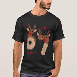 Camiseta Divertido 6 7 Seis Sete Meme Natal Rena Gen Al