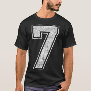 Camiseta Divertido 7 Número Sete Gráfico Grupo Halloween Na