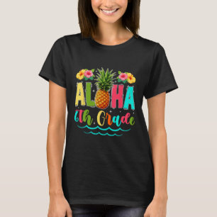 Camiseta Divertido Aloha 6º Ano Primeiro Dia De Aula Abacax