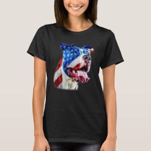 Camiseta Divertido American Pit Bull Terrier Bandeira dos E
