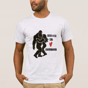 Camiseta Divertido BigFoot “Você é meu Squatchy” Casal Româ