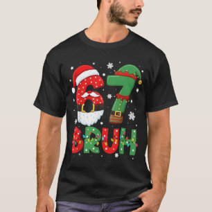 Camiseta Divertido Bruh 67 Seis Sete 6 7 Meme Natal Meninos