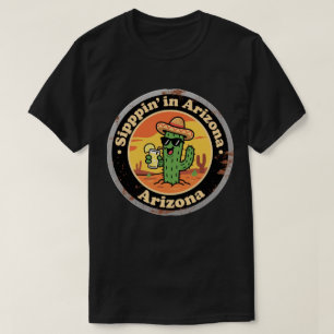 Camiseta Divertido Cacto de Arizona Antigo