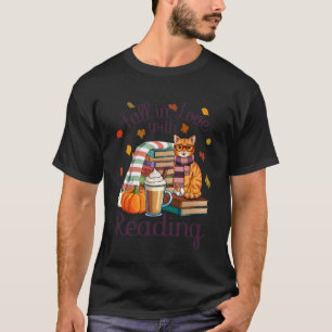 Camiseta Divertido Cair de Amores pela Leitura Gato Malhado