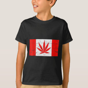 Camiseta Divertido Canadá & Folha de Maconha! Nova Band