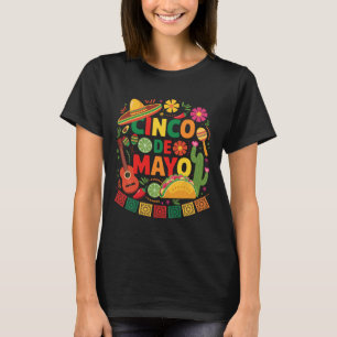 Camiseta Divertido Cinco De Mayo Sombrero Mexicano Chapéu H