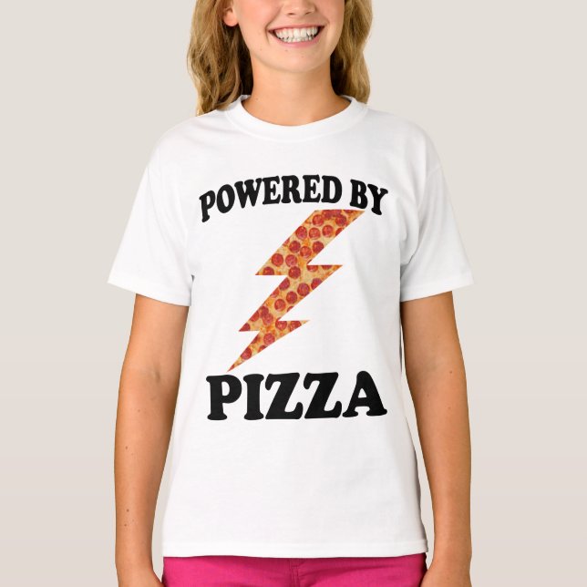 Camiseta Divertido com o Poder da Pizza Legal Pizza     (Frente)