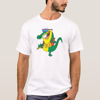 Camiseta divertido crocodilo de música cartoon de rock and