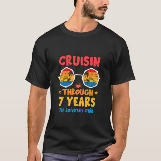 Camiseta Divertido Cruisin Através de 7Anos 7º Aniversário 