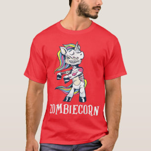 Camiseta Divertido Dabbing Zombiecorn Zumbi Unicórnio Fácil