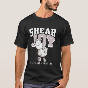 Camiseta Divertido Design de Ovelha de Alegria de Tesoura P
