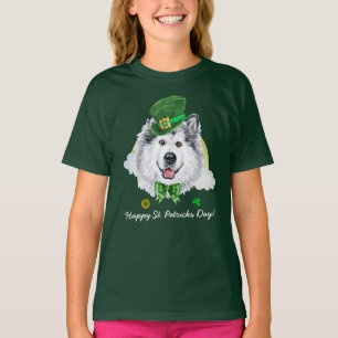 Camiseta Divertido Dia de São Patrício do Malamute do Alasc