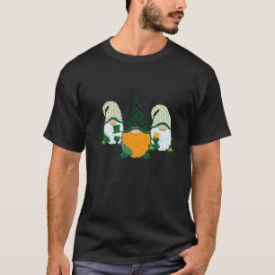 Camiseta Divertido Dia de São Patrício Três Gnomos Trevo Ve