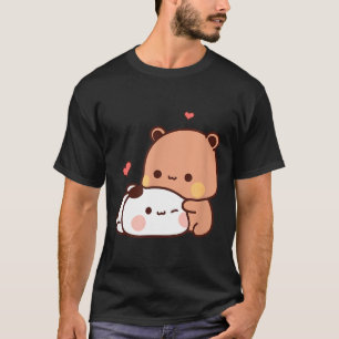 Camiseta Divertido Doce Kawaii Kp Urso Panda Abraçando Casa