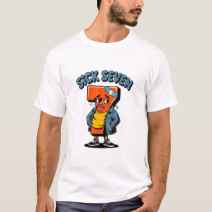 Camiseta Divertido Doente Sete Meme Seis Sete Jogo de Palav