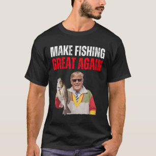 Camiseta Divertido Donald Trump Faça a Pesca Grande Novamen