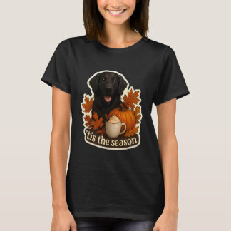 Camiseta Divertido É a Temporada Flat-Coated Retriever Cão