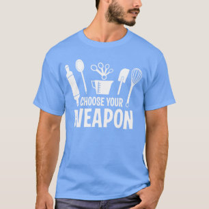 Camiseta Divertido Escolha Sua Arma de Cozinha Amorzinho de