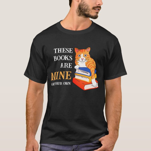 Camiseta Divertido estes livros são o meu lendo gato (Frente)
