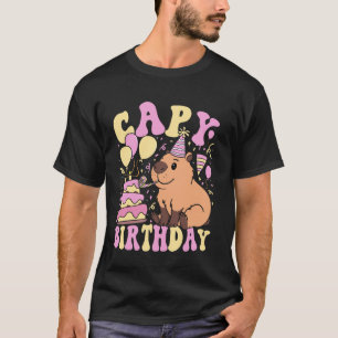 Camiseta Divertido Fofa Capy Aniversário Divertido Capivara