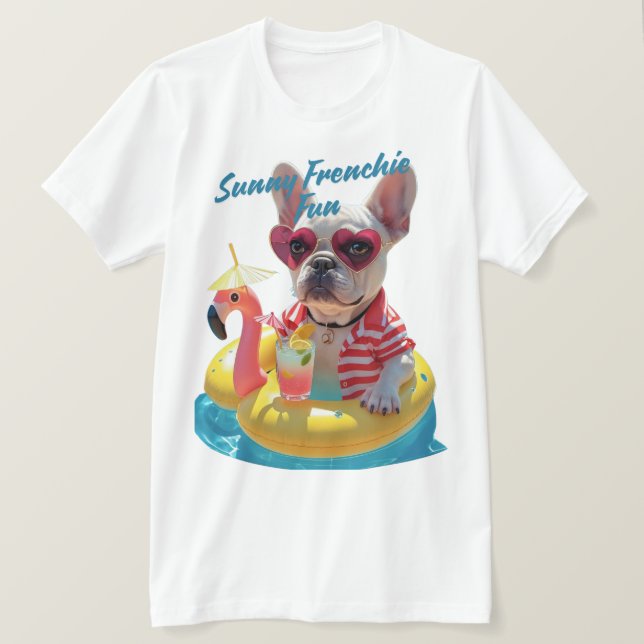 Camiseta Divertido Francês Ensolarado (Frente do Design)