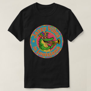 Camiseta Divertido Jazz de Carnaval de Louisiana Vintage co