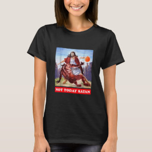 Camiseta Divertido Jesus Vintage Vs Satan Esqueleto - Não H