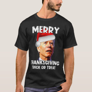 Camiseta Divertido Joe Biden Santa Hat Feliz Ação de Graças