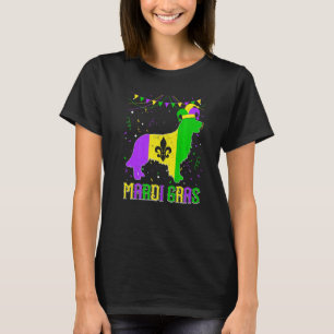Camiseta Divertido Mardi Gras Golden Retriever Cachorro Pai