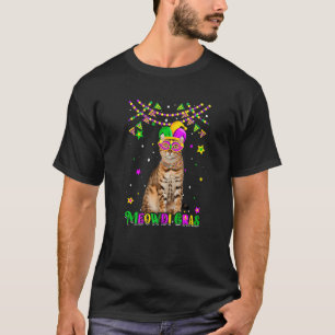 Camiseta Divertido Meowdi Gras Gato Bengal Carnaval de Mard
