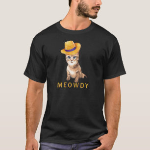 Camiseta Divertido Meowdy Texas Cat Meme Mashup Entre Meow