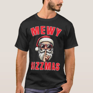 Camiseta Divertido Mewy Rizzmas Papai Noel Mewing Rizz Nata