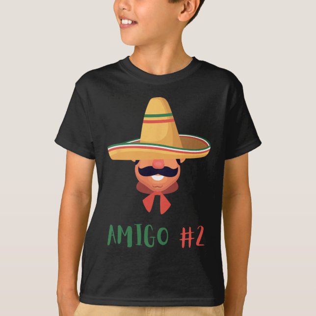 Camiseta Divertido Mexicano Amigo #2 Correspondendo ao Dia  (Frente)